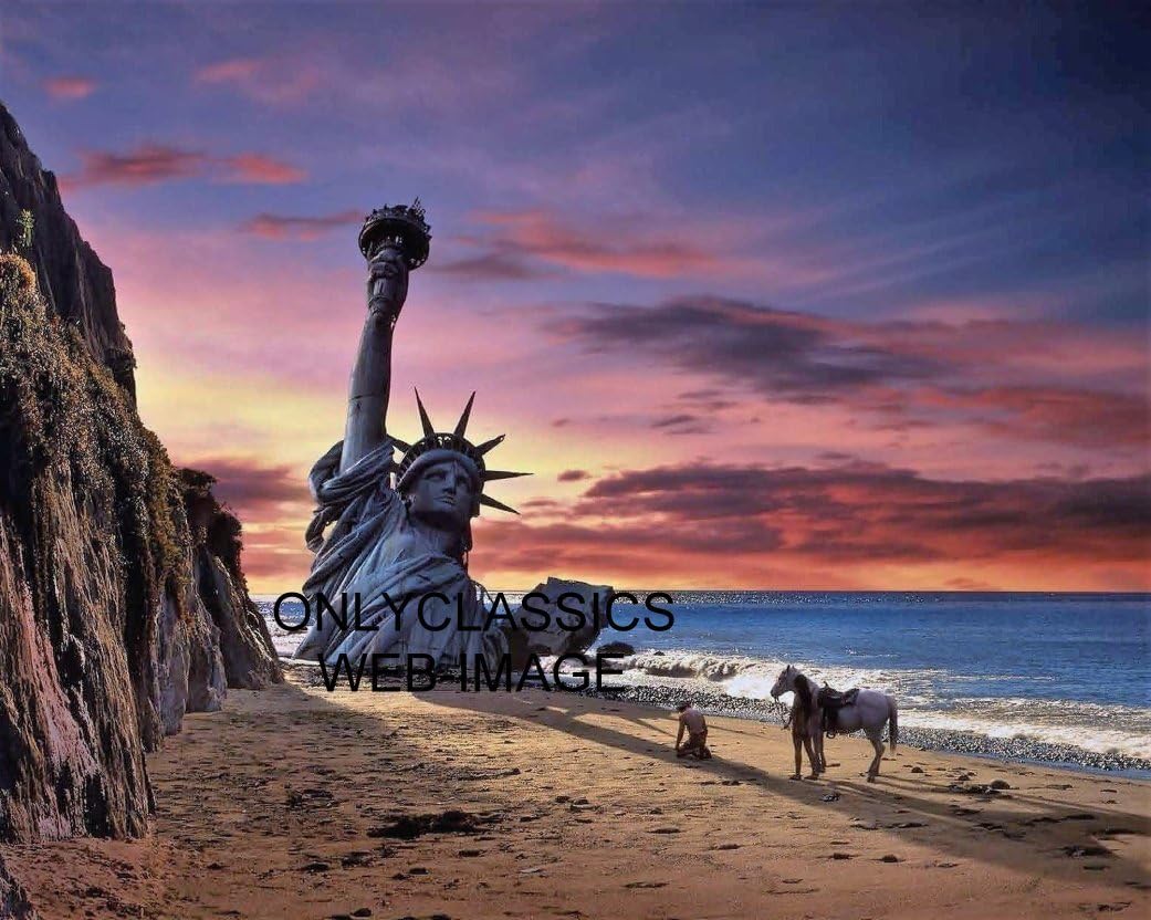 Photographs - OnlyClassics 1968 Planet of The Apes Charlton Heston by Statue of Liberty 8X10 Iconic Photo
