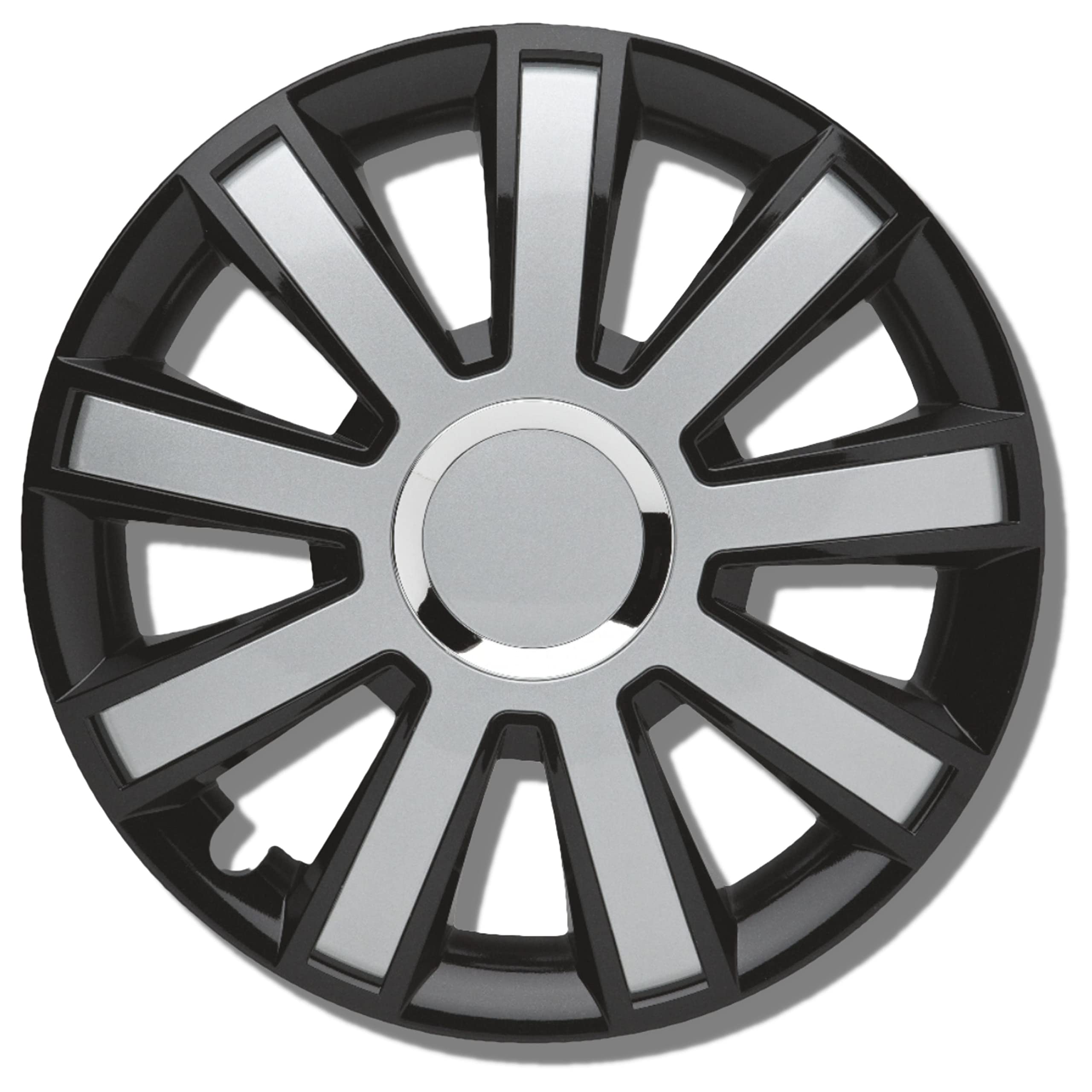 ALBRECHT automotive 49376 Car Wheel Trims Flash III 16 " inches, 1 Set of 4 Units, Black/Silver
