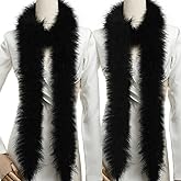 Holmgren Black Marabou Feather Boa - 2 Pcs 25g 2 Yards Boas for Party Bulk, Wedding, Halloween, Home Holiday Decoration (Black)