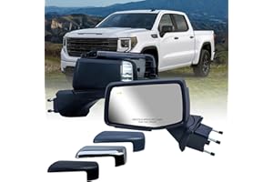 Driver Left Side Door Mirror Power Heated with BLIS(Blind Spot Light) Glass Puddle and Signal Light Chrome Pirmer and Texture