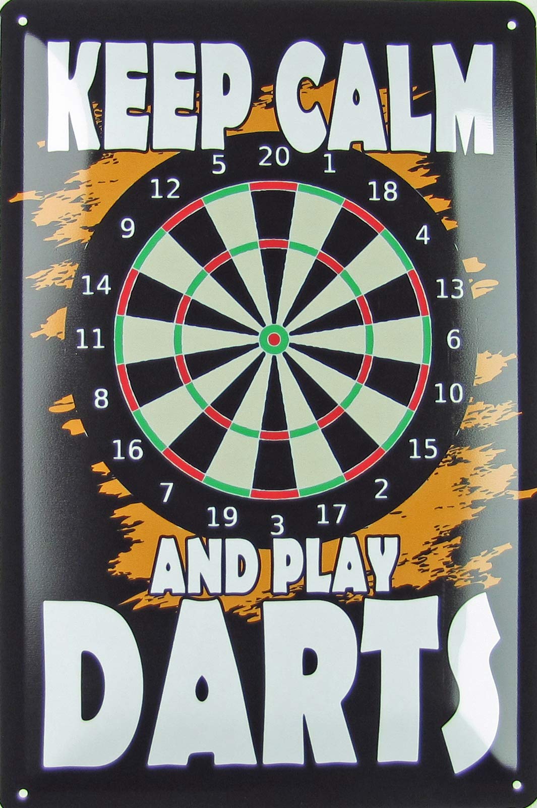 Tin Sign 20 x 30 cm Curved Keep Calm and Play Darts Decorative Gift Sign