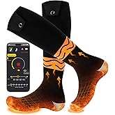 Heated Socks for Men Women, with APP Control, Washable Winter Foot Warmer Socks 6000 mAh Rechargeable Electric Socks, for Outdoor Camping, Hunting, Skiing, Hiking, Fishing, Cycling, Work