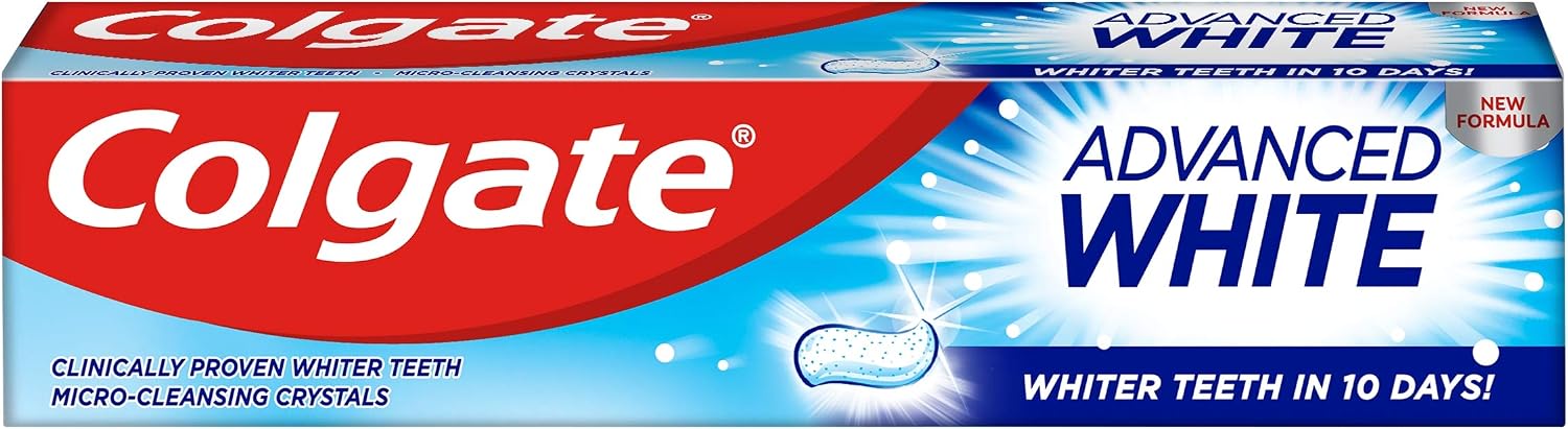 Colgate Advanced White Toothpaste, 6 x 75 ml, Whiter teeth in 10 Days, Clinically proven whitening - Image 4