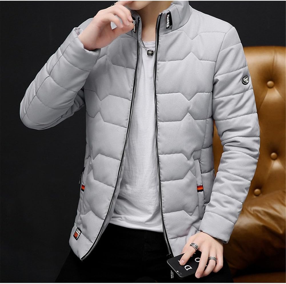 Amazon Happyjp メンズ 中綿ジャケット ダウンジャケット 中綿 綿入れ 無地 スリム ダウンコート ブルゾン 軽量 防風 防寒 冬 カジュアル コート ジャケット 通販