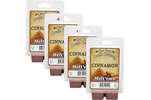 Our Own Candle Company Premium Wax Melt, Cinnamon, 6 cubes, 2.4 oz (4 Pack)