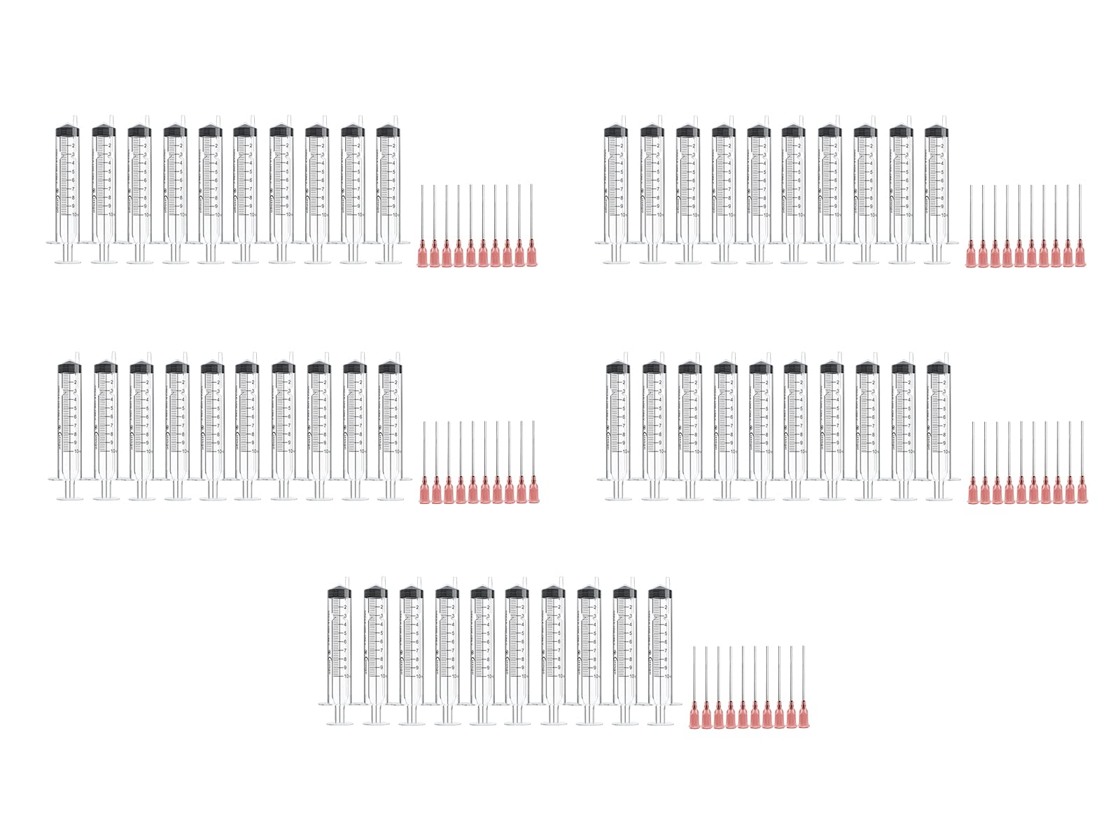 Ciringe 10 ml Syringe with 18G Pink Mixing Kit - 50 Sets