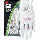 GKandi Women Golf Gloves Premium Leather with Magnetic Ball Marker Left Right Hand 1 Pack, Extra Grip for Ladies Comfortable Durable Size Small Medium Large