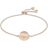 Calvin Klein Women's Chain Bracelet: Elegant Minimalism with Adjustable Circular Design and Crystal Settings