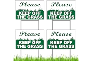 GRANATAN Keep Off Grass Signs - 4 PC Set, 6x9 Coroplast, Double Sided - For Yard & Lawn