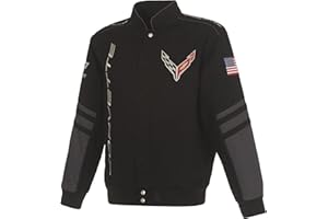 JH DESIGN GROUP Men's Chevy Corvette C8 Jacket an Embroidered Classic Twill Coat