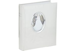 Pioneer Photo Albums WAF-46/ST 200 Pocket Ivory Moire Cover Album with Silver Tone Oval Frame and Wedding Album Text for 4 x 6-Inch Prints