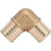 SharkBite 1-1/4 Inch Crimp 90 Degree Elbow, Brass Plumbing Fitting, PEX Pipe, PE-RT, UC0235