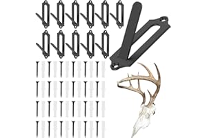 12Pcs European Mount Skull Hanger 4.1"x1.3" Heavy-Duty Rustproof Hooks for Deer, Antelope, Coyote & Small Game Taxidermy, Eas