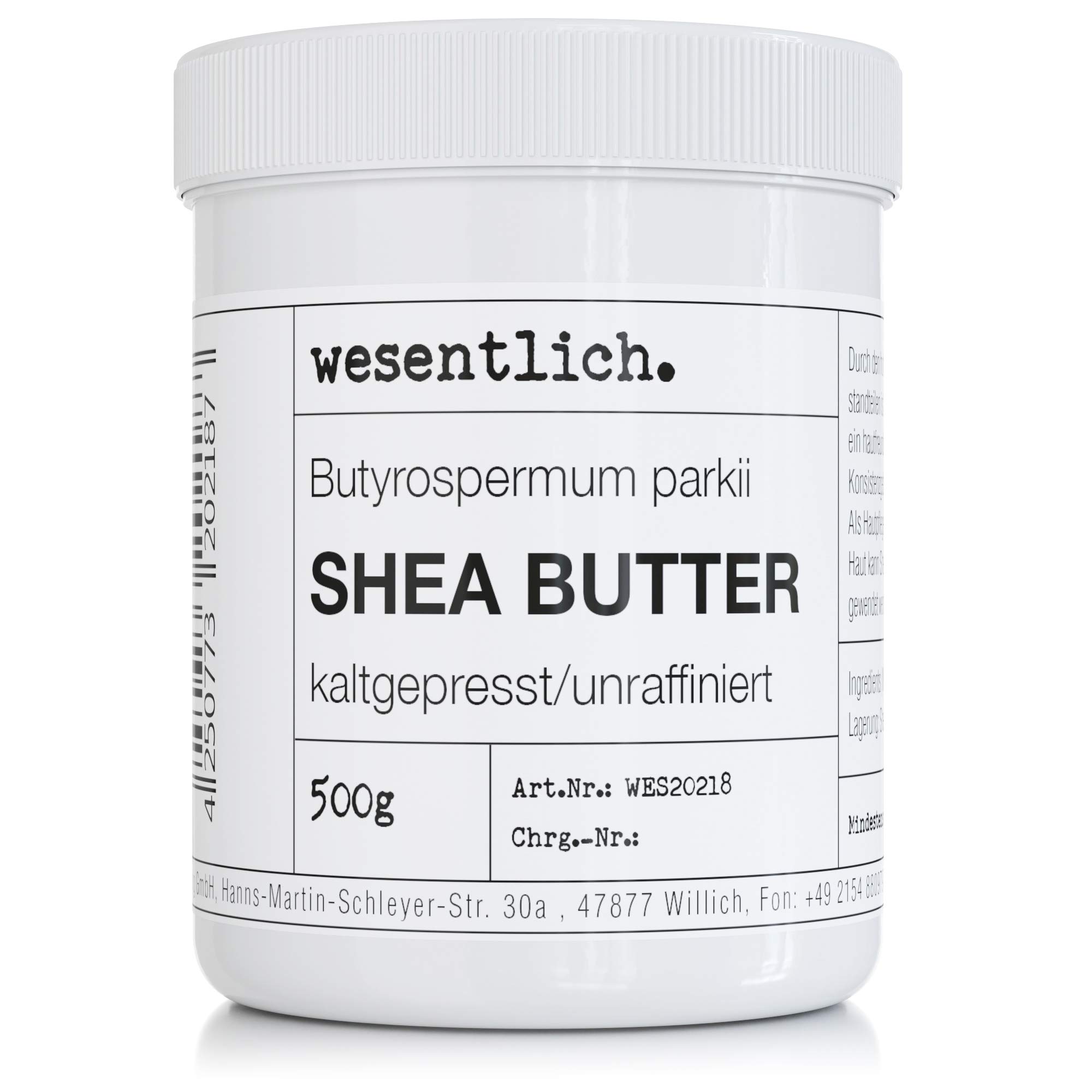 Shea Butter Cold Pressed and Unrefined 500 g - 100% Pure Care or Perfect Base for High-Quality Care Products from wesentlich.
