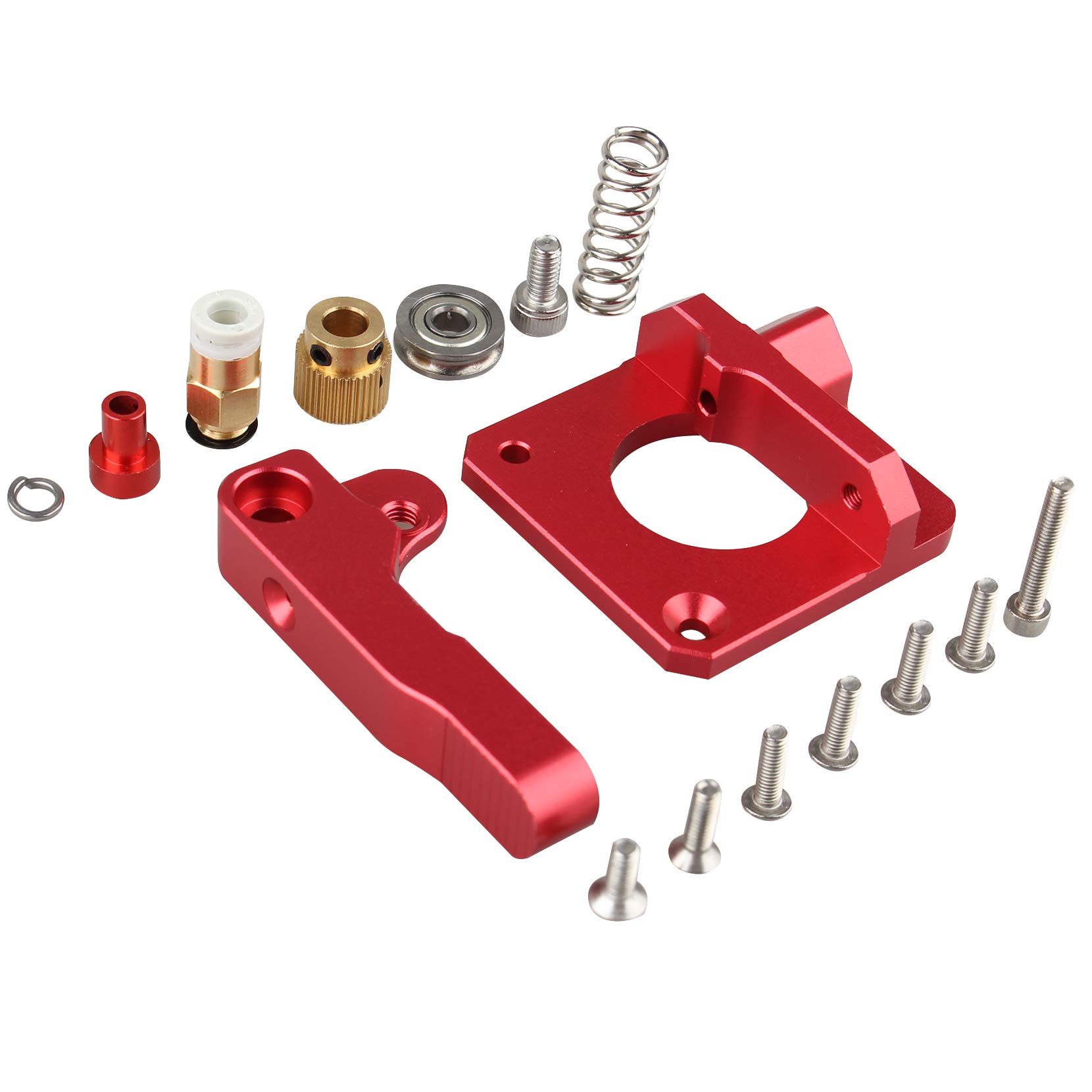 Jopto Upgraded Left Hand MK8 Bowden Extruder Aluminum Drive Feed Replacement 3D Printer Extruders Kit Compatible with Creality CR-10, CR-10S, CR-10 S4, RepRap Prusa i3, 1.75mm