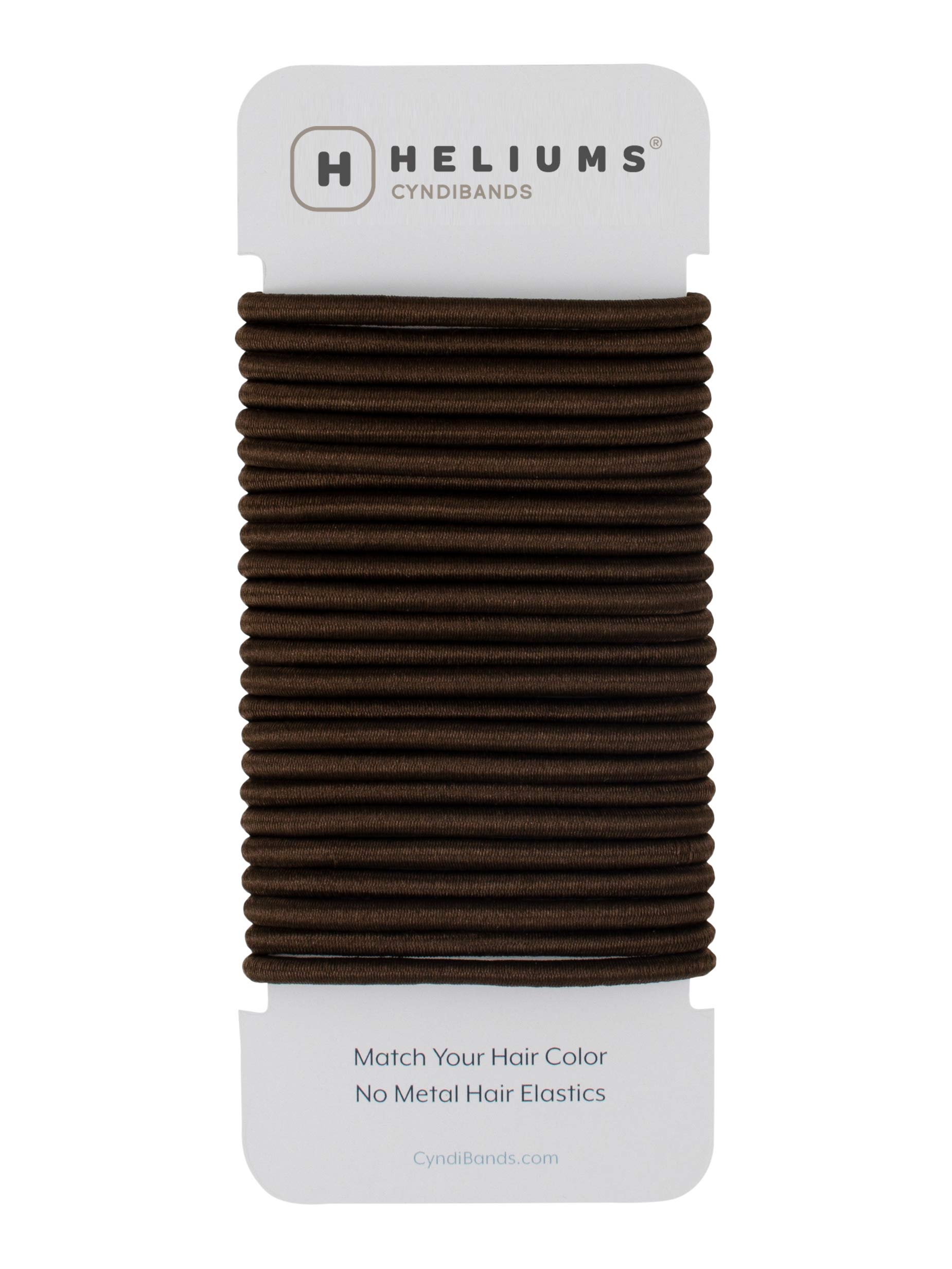 Cyndibands Hair Bands - Dark Brown Brunette - 4mm x 4.5cm Elastic Hair Bobbles - Non-Snag Fabric Hair Ties – Match Your Hair Color Ponytail Holders - 24-Pack — image 1