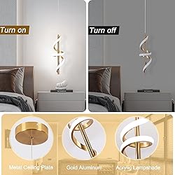 Vloitgol Spiral Led Pendant Light Fixtures, 5500K