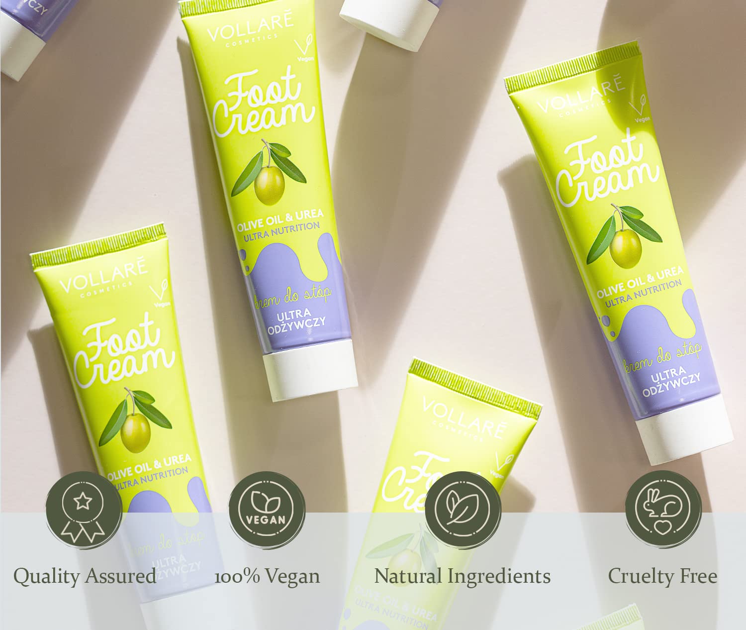 VERONA PRODUCTS PROFESSIONAL Urea Foot Cream for Dry Cracked Feet with Olive Oil - Athletes Foot Treatment Cooling Effect - Nourishing Foot Repair Cream