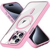 saputu Magnetic for iPhone 14 Pro Max Case,Compatible with MagSafe，[Military-Grade Drop Protection] Soft TPU & Crystal Clear Case for iPhone 14 Pro Max Phone Case 6.7" (Pink)