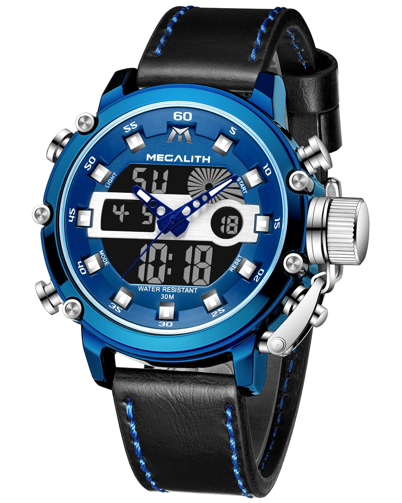 MEGALITH Digital Mens Watches Military: Sports Watches for Men Waterproof Stopwatch Alarm - Tactical Heavy Duty Wrist Watch Black