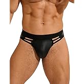 ohyeahlady Jockstraps for Men Low Rise G-String Thong Underwear Pouch Trunks Clubwear Jock Strap Briefs Black S-XXL
