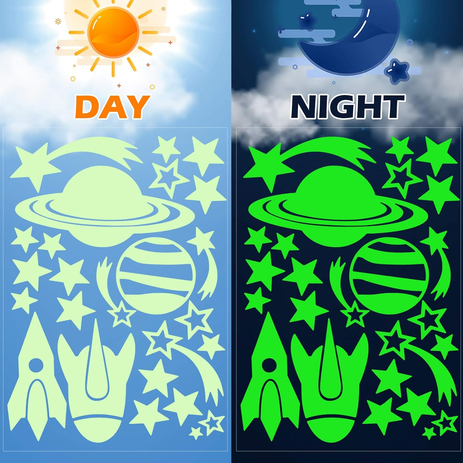 100 Genuine Counter Guarantee 755 Pieces Glow In The Dark Wall Decals For Ceiling Planet Spaceship Wall Stickers Luminous Star Ceiling Decals For Home Bedroom Kids Room Party Wall Decorations Sell Like