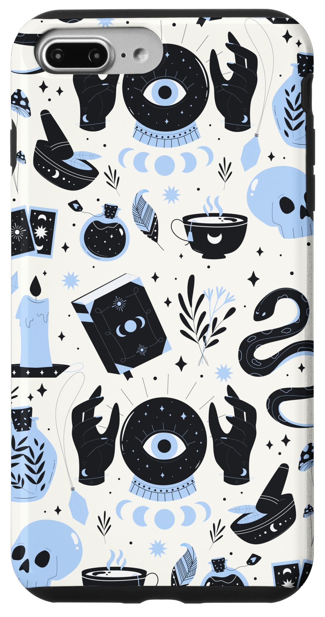 iPhone 7 Plus/8 Plus Blue Witch's Essentials Pattern Witchy Design Halloween Cute Case