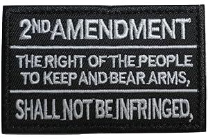 TRENDYLUZ USA TrendyLuz 2nd Amendment Constitution Text Embroidered Hook & Loop Tactical Morale Patch