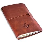 Square &amp; Compass Masonic Leather Journal - [Brown]