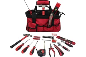 KCTXIPE Portable Household Tool Kit for Women & Beginners - 12" Starter Tool Set with Durable Bag, Ideal for Home, Apartment,