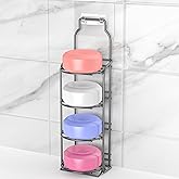 galasily Shower Soap Shampoo Bar Holder, Self Adhesive&Freestanding Draining Soap Caddy for Bathroom Wall Accesories, Apartment Essentials Decor (Black, 4-Tier)