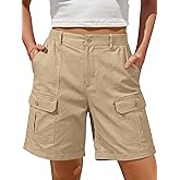 ANRABESS Bermuda Shorts for Women Cargo 2026 Summer Casual High Waisted Shorts Outdoor Beach Vacation Clothes with 6 Pockets