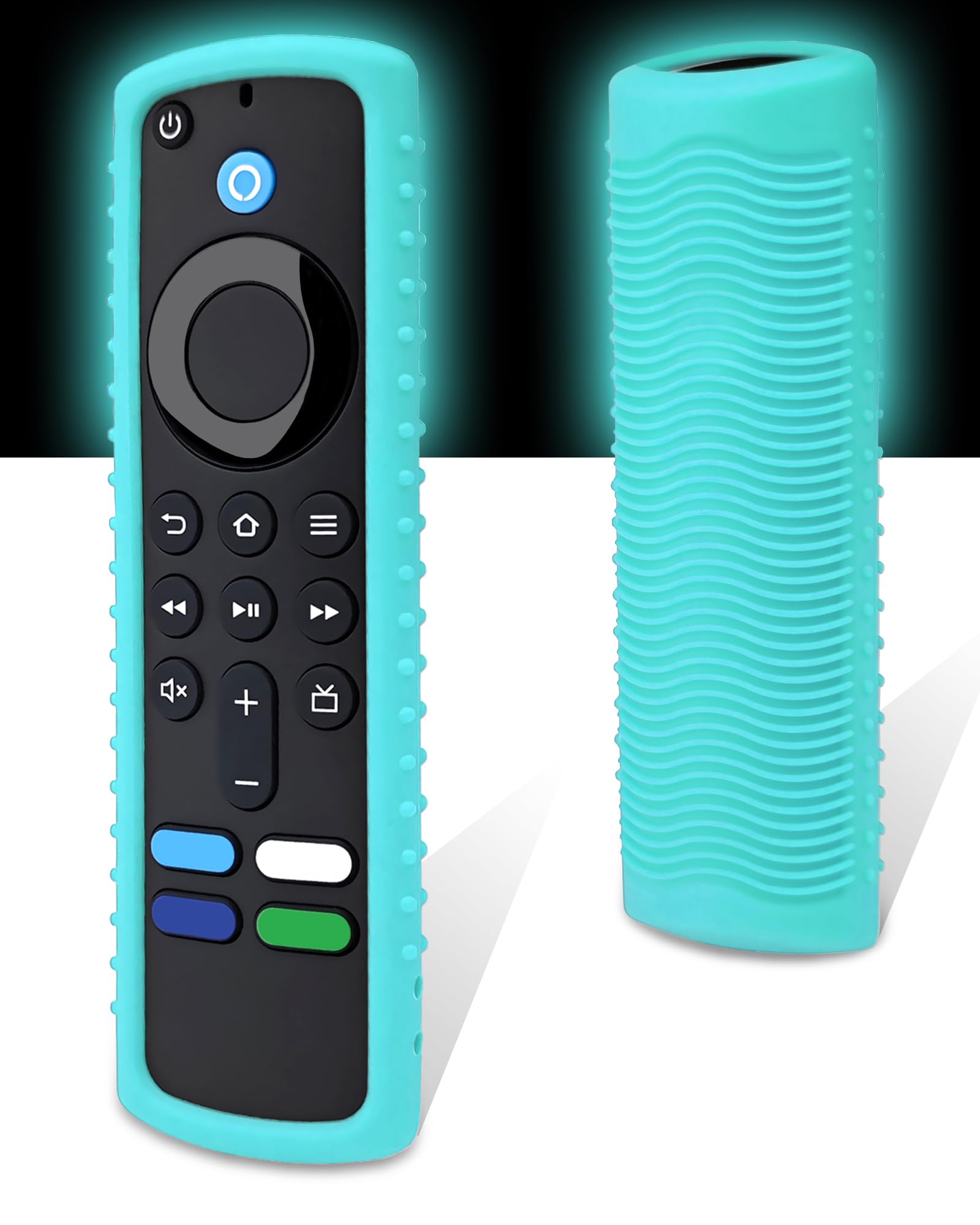 Friendly Silicone Protective Cover for Firestick Remote, DropProof & DustProof, Washable, Compatible with Most Fire Stick 4k/Max Voice Remote Case, Luminous Blue