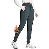 SEVEGO Women 30"/32"/34"/36"/38" Tall Inseam Fleece Lined Joggers Water Resistant Hiking Pants with Zipper Pockets