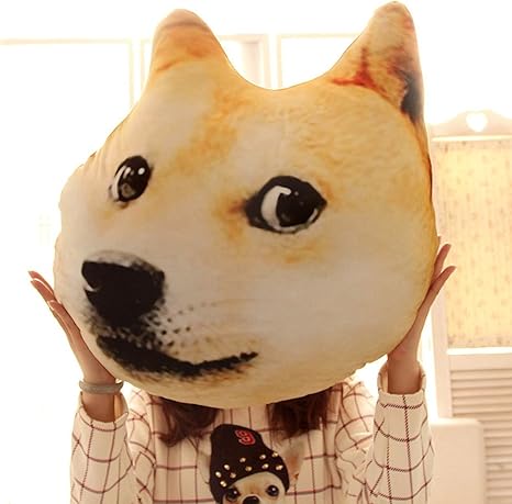 Amazon Com Mkono Decorative Throw Pillow 3d Akita Doge Dog Head Cartoon Plush Pillow Funny Christmas Birthday Gift Idear Lovely Animal Stuffed Toys Home Kitchen