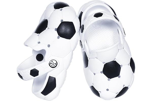 KUKTO Kids Boys Girls Soccer Basketball Clogs | Kids Sports Clogs,Slip On Sandals,Lightweight Breathable, Non-Slip Summer Bea