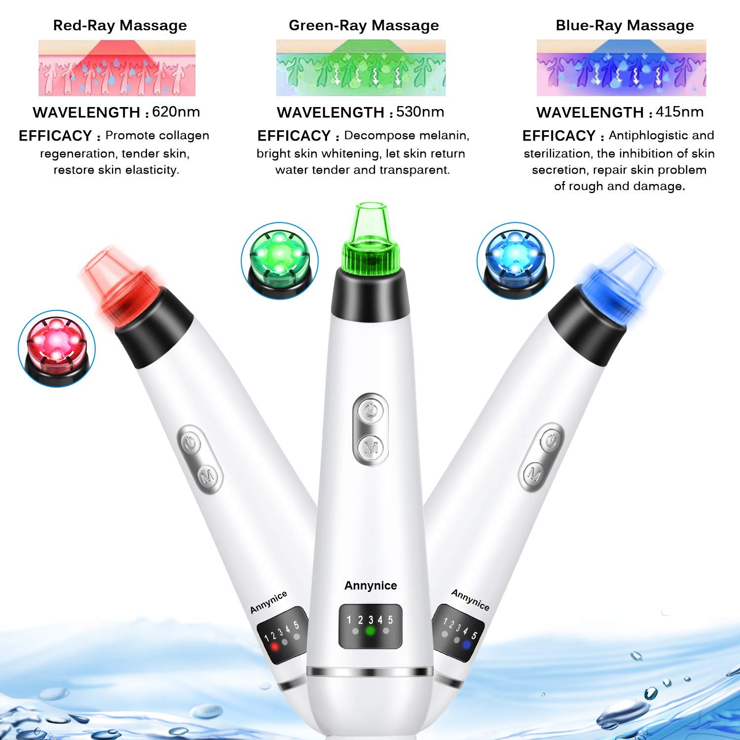Blackhead Remover, Pore Vacuum Electric Blackhead Vacuum Extractor Clean Tool - Comedo Pore Beauty Device with 6 Probes for Blackhead Remover Vacuum Suction Cleanser Microdermabrasion Pimple Extractor: Beauty