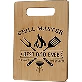 Best Dad Ever Grill Master Gifts Bamboo Wood Cutting Board Christmas Birthday Gifts for Dad from Daughter Son Home Kitchen Decor Housewarming Gifts New Home Fathers Day Presents for Stepdad Step Dad