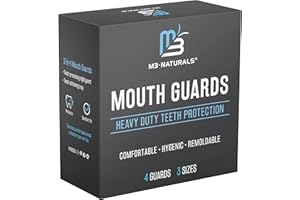 Mouth Guard for Grinding & Clenching Teeth BPA Free 4 Guards for Adults & Kids Dental Guards Bite Guards Night Guards for Teeth Grinding Teeth Grinding Mouth Guard for Sleep by M3 Naturals