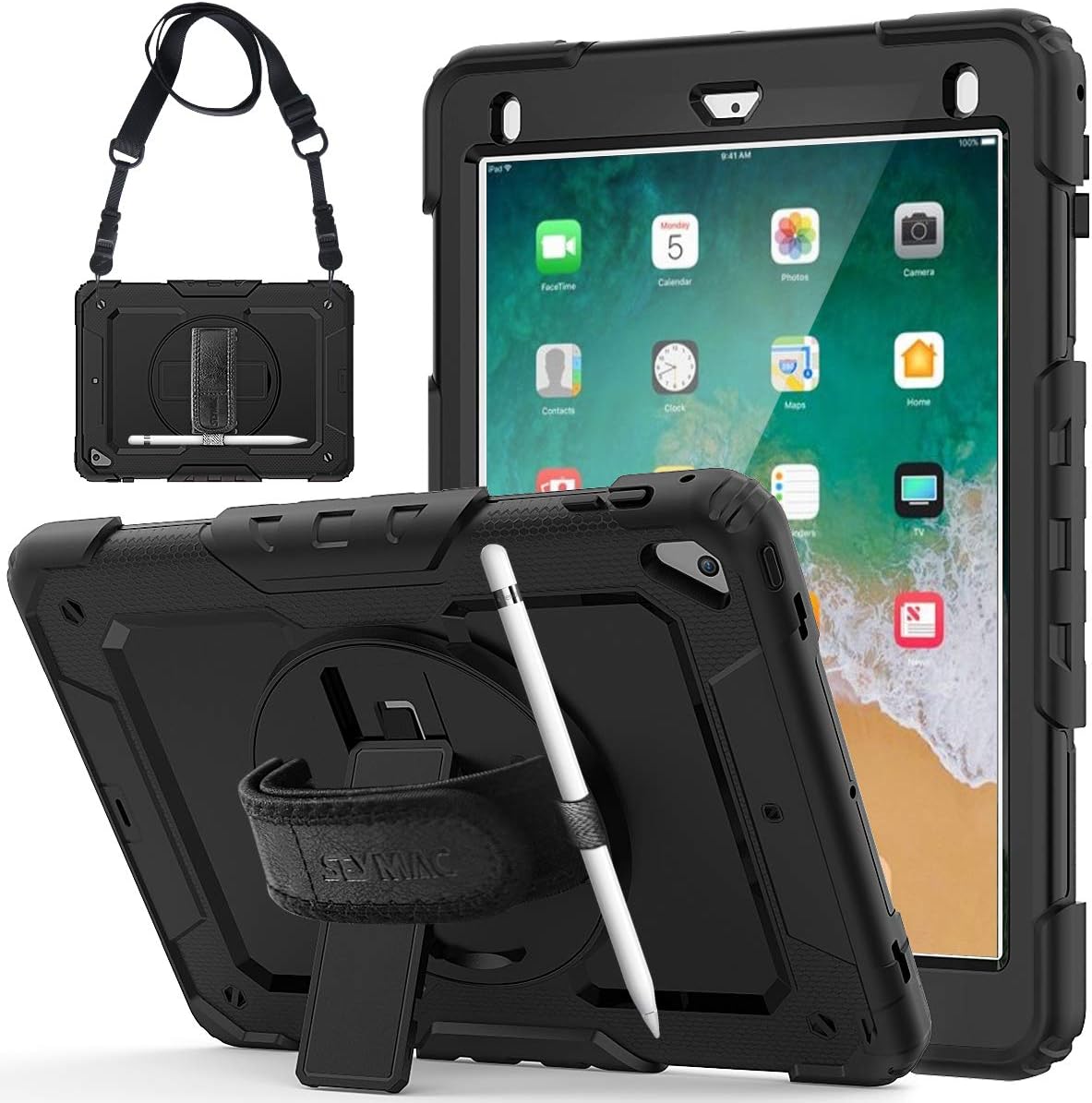 SEYMCY Case for iPad 6th/5th Generation 2018/2017, iPad Air 2 Case 2014, iPad Pro 9.7 inch 2016