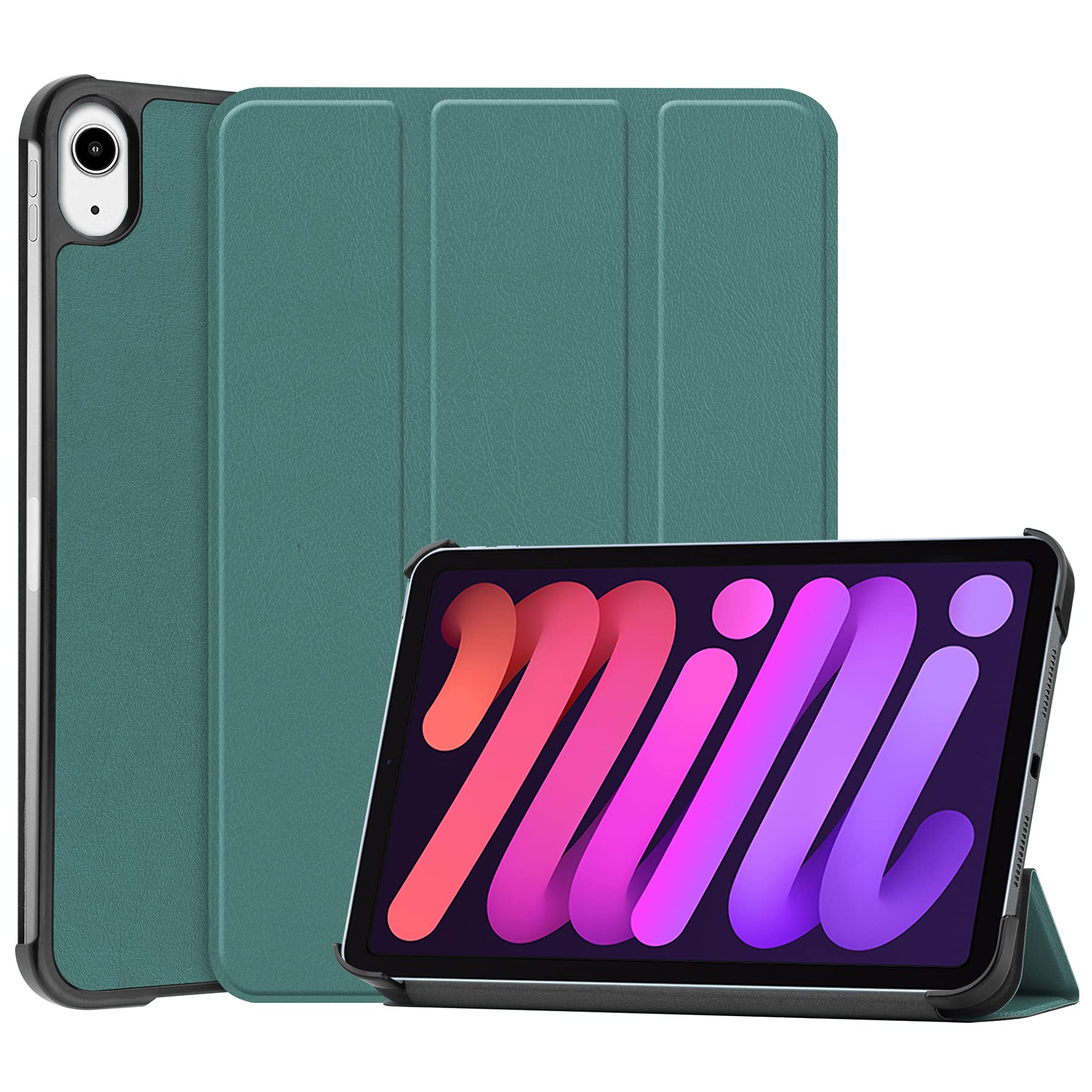 Lobwerk Tablet Case for Apple iPad Mini 6 2021 6th Generation 8.3 Inch Slim Case with Stand Function and Auto Sleep/Wake Function Green