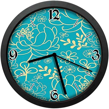 Amazon Co Jp 古典的な花小枝の葉が咲く花びらエッセンス花デザインシンプルでレトロなファッション掛け時計 直径 25センチ ホーム キッチン