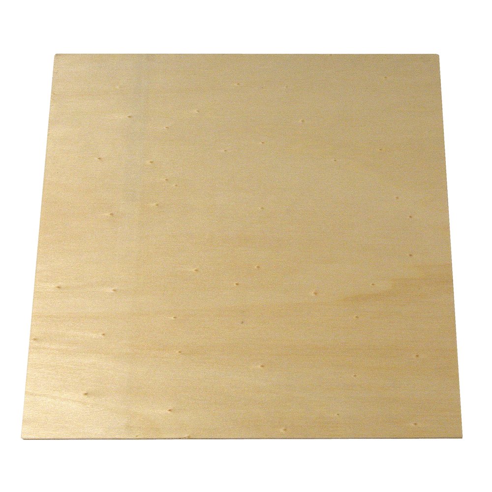 Rayher Plywood Sheet for Crafts, Wood Sheet for Fret Saw Projects, Large Plywood Board in the size 20x20cm, brown, 6299700