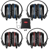 SIMOLIO 4 Pack IR Headphones for Car DVD, Wireless Car Headphone for Kids, Not Bluetooth, Dual Channel Universal Infrared Headphonefor uConnect VES, Dodge, Honda Odyssey, Town and Country, GMC Yukon