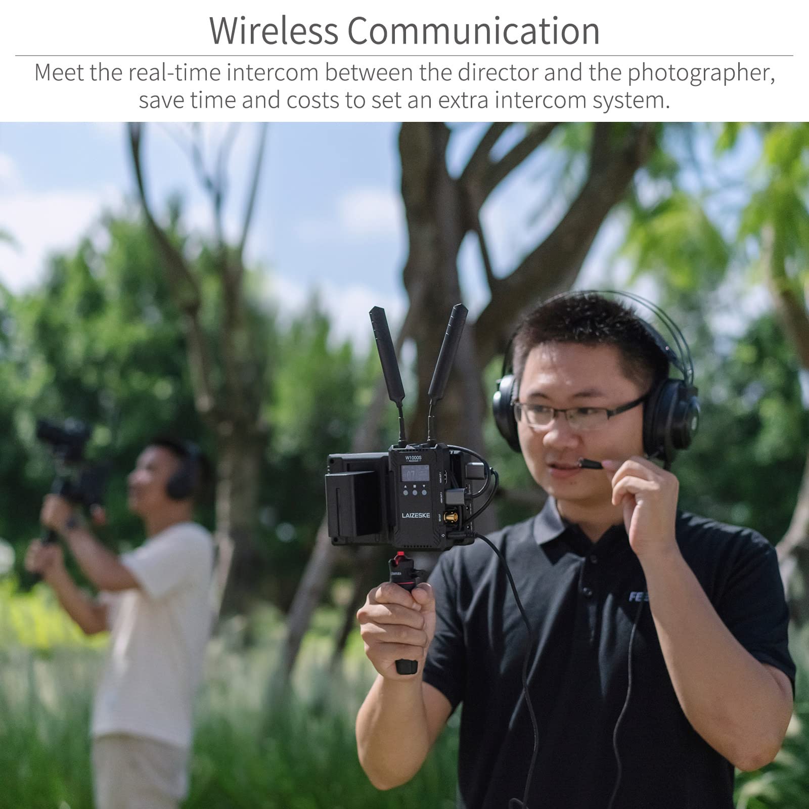 W1000S Wireless Video Transmission System Dual HDMI SDI 1000FT Transmission Range 0.08S Low Lantency Real Time APP Monitoring