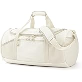 BAGSMART Gym Bag for Men & Women, Lightweight Duffel with Shoe Compartment, Weekender Bags with Wet Pocket, Workout Overnight Carry on for Travel, Beige