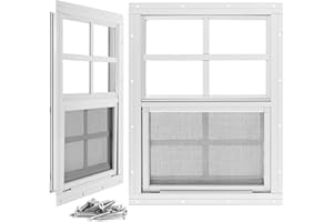 NIZHOME 2 Pack Shed Window, 12" x 16" Sliding Windows Flush Mount with Tempered Glass and Fiberglass Screen for Shed, Chicken Coop, Barn, Playhouse, Household, Garage