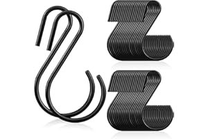 Sratte 60 Pcs S Hooks for Hanging 1.8 Inch Heavy Duty S Hooks Bulk Curtain Hanging Connectors Mini S Shaped Hangers Ornament 