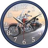 PondTech Motorcycle Wall Clock with Engine Sound and Light. Decorate Your Bedroom, Kitchen or Office with Stylish wall Clock