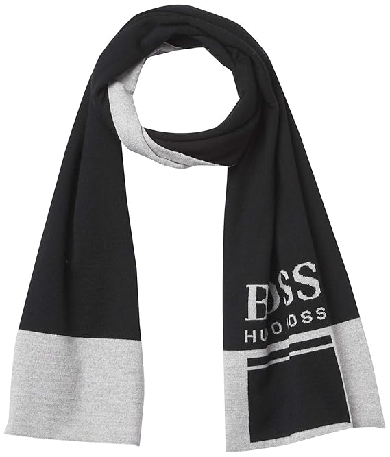 Buy BOSS HUGO BOSS Men's Scarf, Carbon Black/Light Grey, One Size at